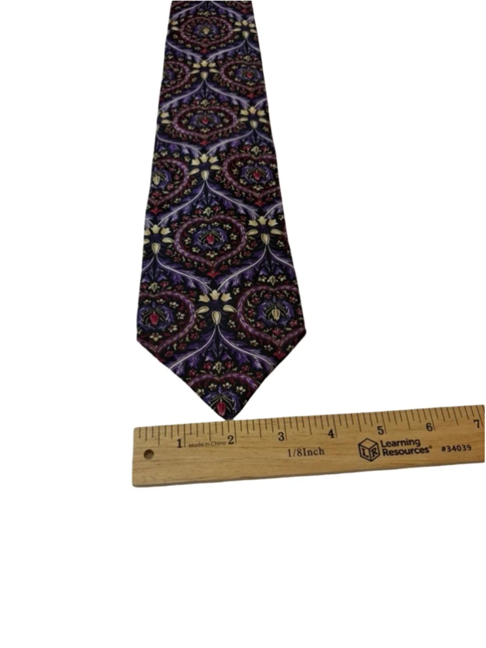 Christian Dior Monsieur Silk Tie Purple Paisley Floral Made in USA Luxury
